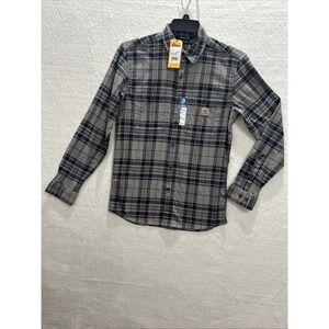 Carhartt Men's Rugged Flex Relaxed Fit Lightweight Long-Sleeve Shirt Gray/Blue